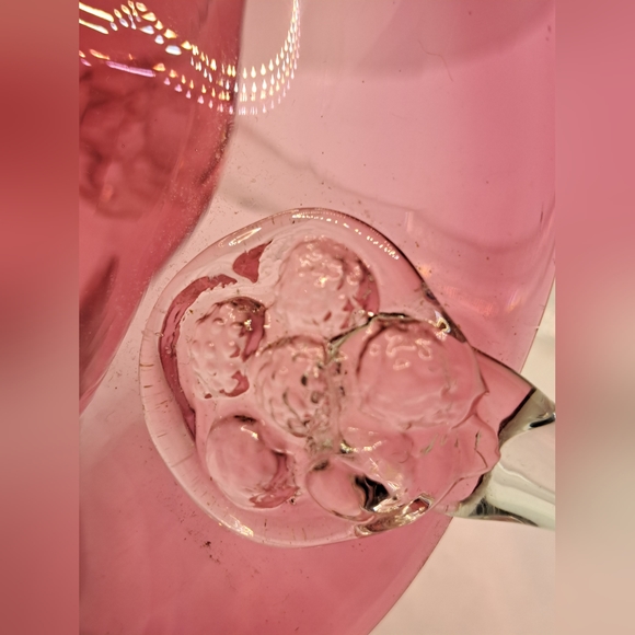 Vintage Retro Mod Rossi Canada Blown Glass Cranberry Ruby Red Basket. - Picture 4 of 7